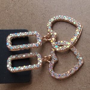 Elegant Gold Heart Drop Earrings